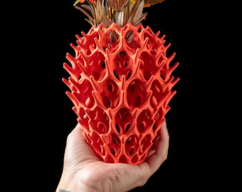 Red Coral Vase, Coral-Inspired Flower Holder, Modern Home Decor, Lightweight Art Sculpture Vase, Unique Gift Idea, Vase gifts, Invader vase