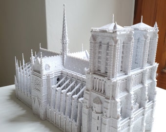 Notre Dame de Paris Model, Illuminated Cathedral Replica, Detailed Gothic Architecture, Light-Up Historical Church, Miniature Paris Landmark