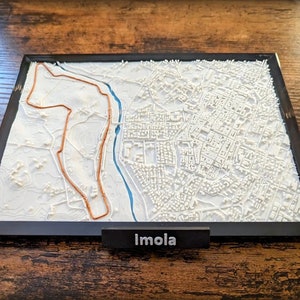 Modello della pista da corsa di Imola F1 - Ricordo dettagliato del paesaggio urbano di Imola - Regali unici per l'Italia - Decorazioni per la casa e l'ufficio - Gran Premio d'Italia - Formula Uno