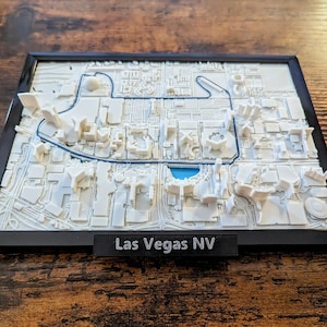 Souvenir di viaggio di Las Vegas – Modello dettagliato del paesaggio urbano di Las Vegas con pista F1 – Decorazioni uniche per la casa e l'ufficio – Regali perfetti per Las Vegas – Nevada