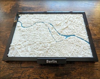 ベルリン ドイツ 3D 都市地図、歴史的なベルリンの壁のミニチュア、ベルリンの地形アート、旅行者やドイツの歴史愛好家へのプレゼントに最適