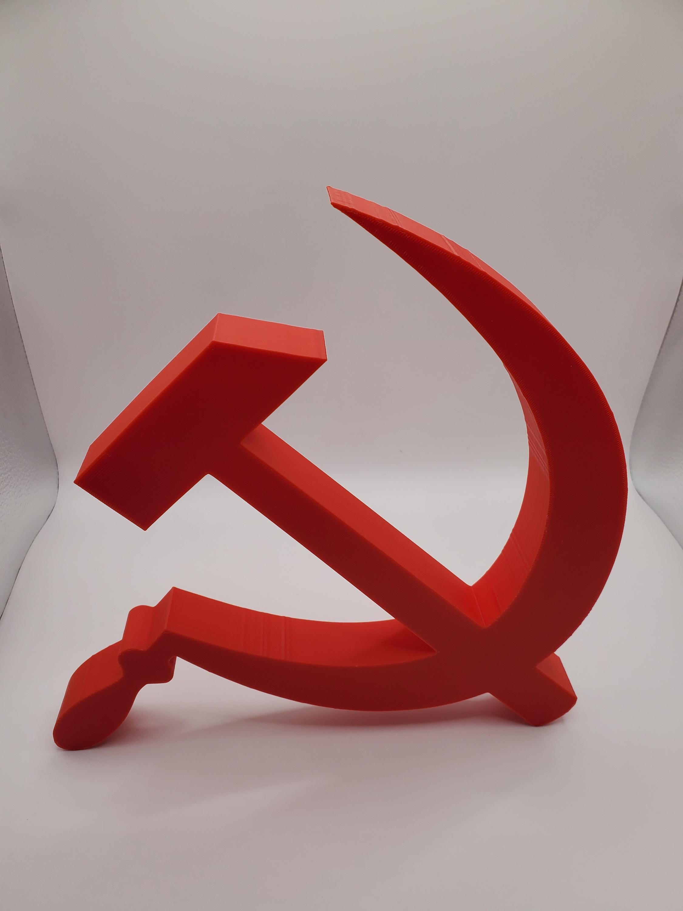 Hammer and Sickle Symbol Sculpture, Communist Party Icon Decor, USSR Soviet Union Memorabilia, Marxism Leninism Sign Display, History Gift