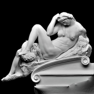 Statua notturna di Michelangelo – Scultura rinascimentale stampata in 3D in bianco opaco / Replica artistica della tomba medicea per decorazioni classiche