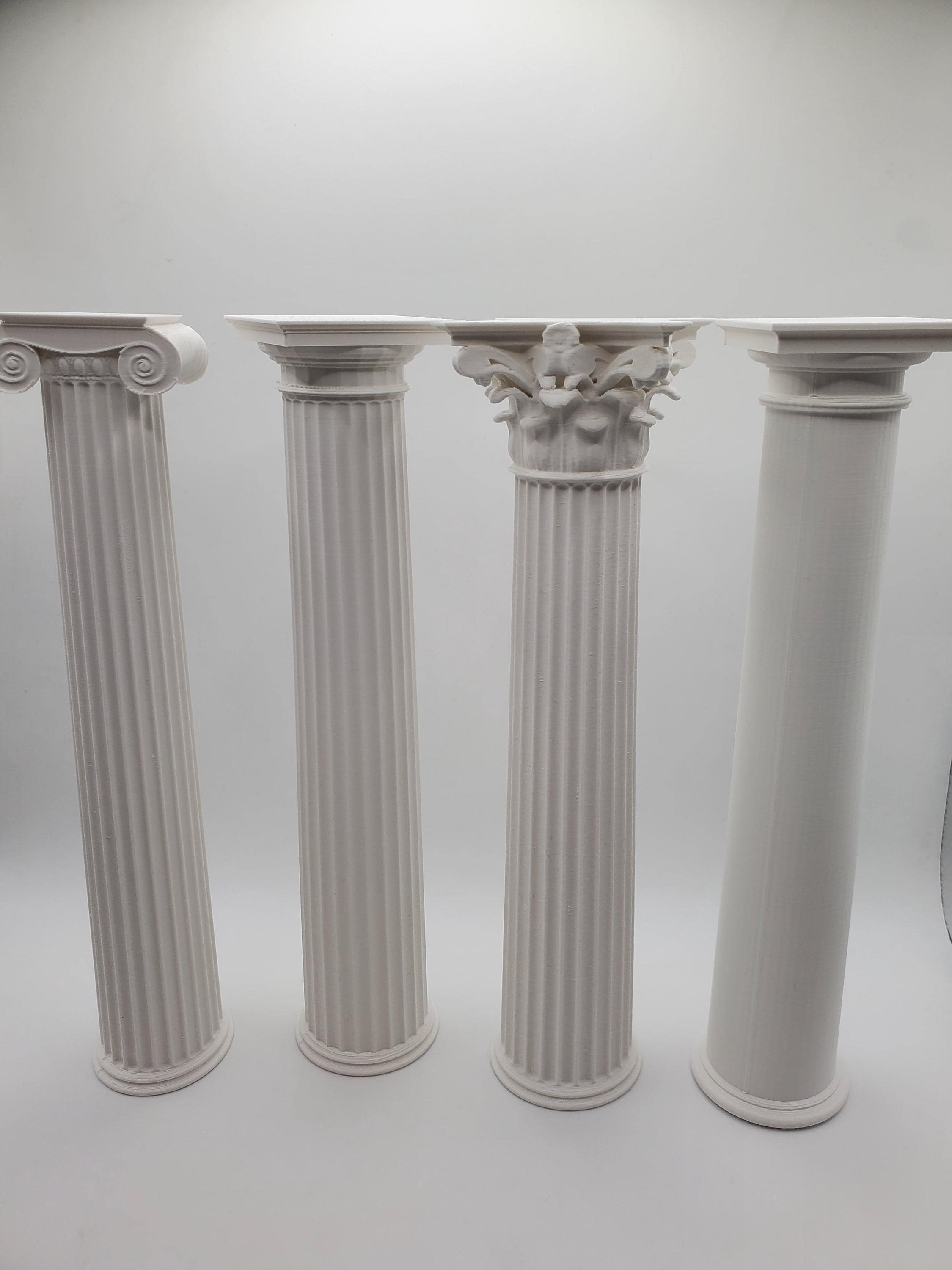 Greek Roman Column Set, Models of Tuscan Doric Ionic Corinthian
