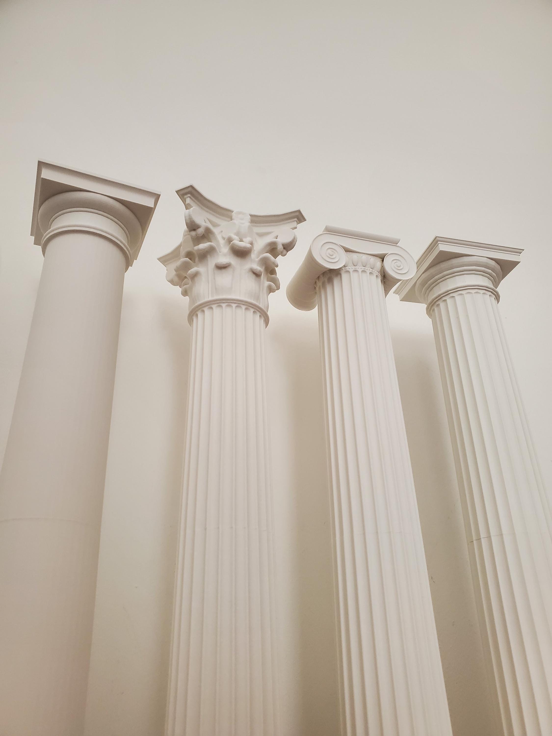 45 Cm Tall Greek Roman Column Set, Models of Tuscan Doric Ionic