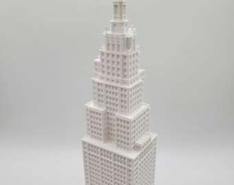 Maqueta de Wall Street 48, réplica del edificio del Bank of New York Trust, rascacielos histórico de Nueva York, regalo de decoración arquitectónica para pintar, Wall Street