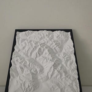 Mappa topografica 3D del Monte Bianco, modello dettagliato della catena montuosa, rilievo del terreno del Monte Bianco, regalo per escursioni, decorazioni alpine per gli amanti dell'avventura
