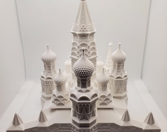 St. Basil&#39;s Cathedral Model in Moscow - Detailed 3D Printed, Paintable Replica model, Historical Russian Landmark - Diorama Moscow, Russia