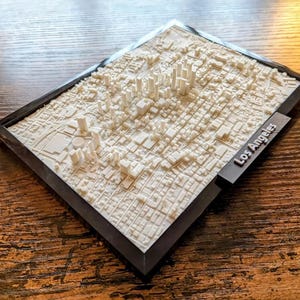 Modèle 3D de la ville de Los Angeles, art topographique du centre-ville de LA, miniature de la ligne d'horizon de LA, décoration d'intérieur parfaite pour les amateurs de Los Angeles et les fans d'architecture