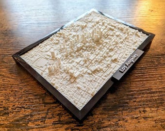 Los Angeles 3D City Model, Downtown LA Topographic Art, LA Skyline Miniature, Perfect Home Decor for Los Angeles Lovers & Architecture Fans