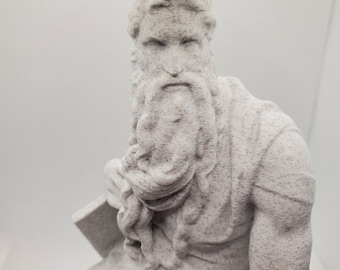 Michelangelo&#39;s Moses Statue – Renaissance Sculpture Art – Buonarroti Antique Decor – Custom Michelangelo Statue Gift - Italy Travel Souvenir