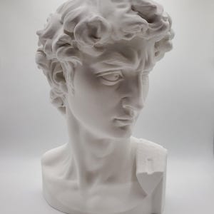 David Bust Sculpture by Michelangelo Replica, Renaissance Statue Home Decor, Florence Tuscany sculpture, Art history model gift