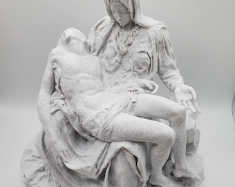 ピエタ　カトリック 崇高な高さ約23cm ミケランジェロ作のピエタ彫像置物 ブロンズ風彫刻