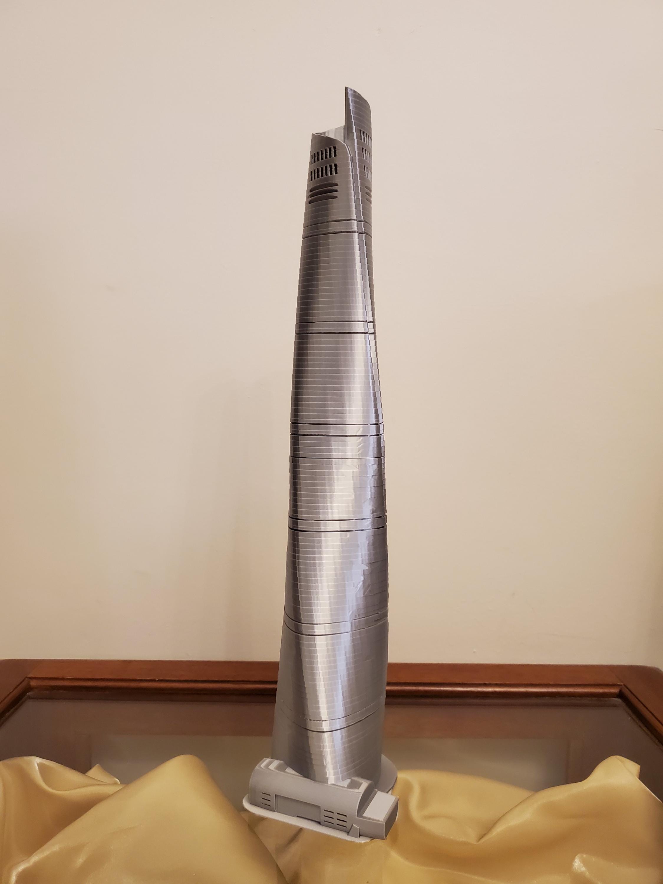 上海タワー模型、近代的な超高層ビルのレプリカ、中国で最も高いビル