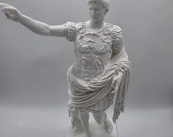 3D-geprint standbeeld Augustus van Prima Porta – Romeinse keizerbeeldhouwkunst voor liefhebbers van geschiedenis, decor en educatief gebruik