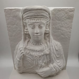 Tamma Bust Replica, British Museum Relief, Ancient Palmyrene Sculpture, 3D Printed Historical Art, Archeological Home Decor, Palmyra Syria