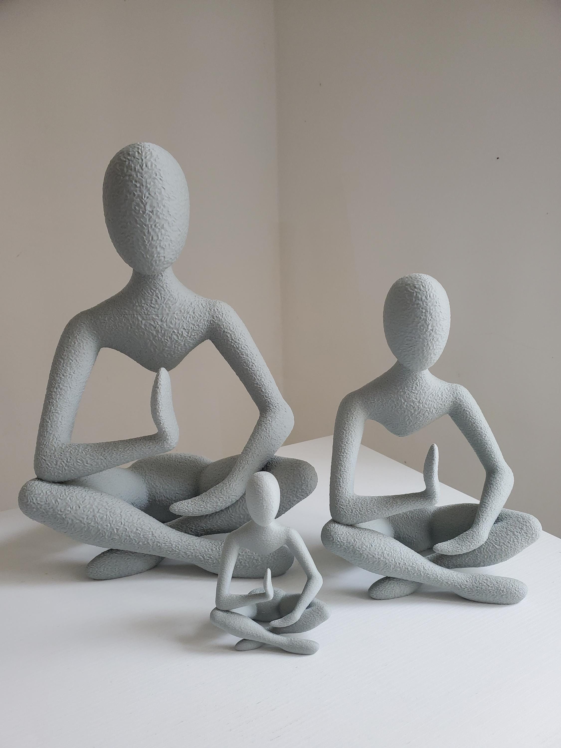 Amoy-Art Figuur Decoratie Vrouwen Sculpture Modern Abstract Standbeeld Kunst Yoga Meisje Voor Huis Cedeau Giftbox Polyresin 27cmH