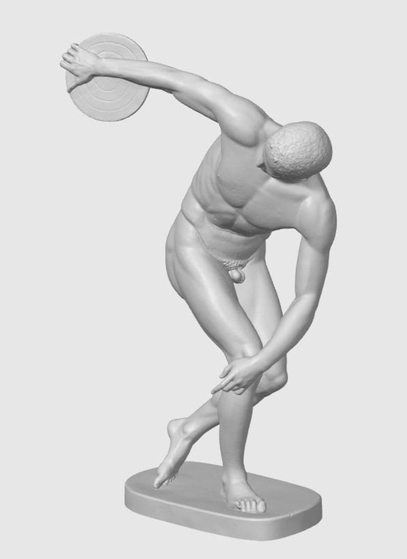 Discobolus Statue – 3D Printed Ancient Greek Sculpture of the Discus ...