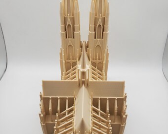 Miniature Cathédrale De Cologne Illuminée 26 Cm - Porcelaine - Série Maison Lumineuse - Neuf