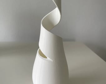Vase doré en spirale - PLA imprimé en 3D, vase moderne respectueux de l'environnement pour la décoration intérieure et les événements spéciaux