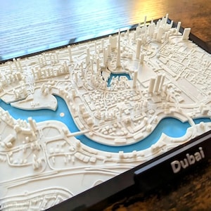 Modello 3D del paesaggio urbano di Dubai - Mappa dettagliata di Dubai - Ricordo unico di Dubai - Arredamento per la casa e l'ufficio - Regalo perfetto per i viaggiatori - Burj Khalifa