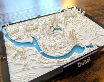 Modelo 3D del paisaje urbano de Dubái – Mapa detallado de Dubái – Recuerdo único de Dubái – Decoración del hogar y la oficina – Regalo perfecto para viajeros - Burj Khalifa