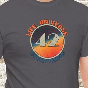 42 Answer to Life Universe and Everything H2G2 Tee Hitchhiker Guide to the Galaxy T-Shirt  Don&#39;t Panic Gifts T Shirt man women all size