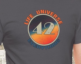 42 Answer to Life Universe and Everything H2G2 Tee Hitchhiker Guide to the Galaxy T-Shirt  Don&#39;t Panic Gifts T Shirt man women all size