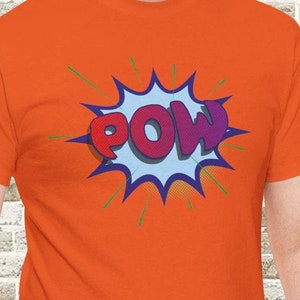 Comic POW Bubble Shirt Cartoon Onomatopoeia Liebhaber Geschenk Comic Fan T-Shirt Pop Art T-Shirt Superheld Papa oder Mama Geschenk