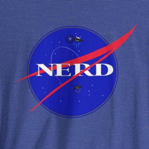 Nerd Nasa Paródia Camiseta Almôndega Logo Camiseta Espaço Geek Presente Astronomia Amante Espaço Nerd Tee