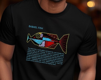 H2G2 Tee Hitchhiker Guide to the Galaxy T-Shirt Babel fiish 42 Answer to Life Universe and Everything Don&#39;t Panic dad mom pop Gifts T Shirt