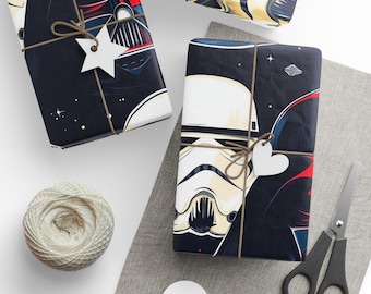 Gift Wrap, Star Wars Dark Side Empire Wrapping Paper for Birthday, Christmas, Fan Gift - Wrapping Papers, Gift Wrap Roll, Star Wars Gift,
