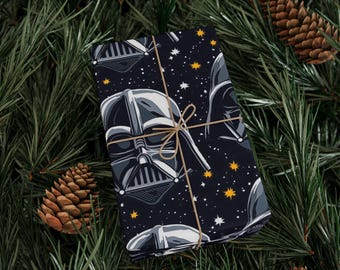 Wrapping Papers - Fear the Dark Side - Star Wars Gift Wrap for True Saga Fans, Darth Vader Design, Movie Lover Present Wrap, Sci-Fi Wrapping