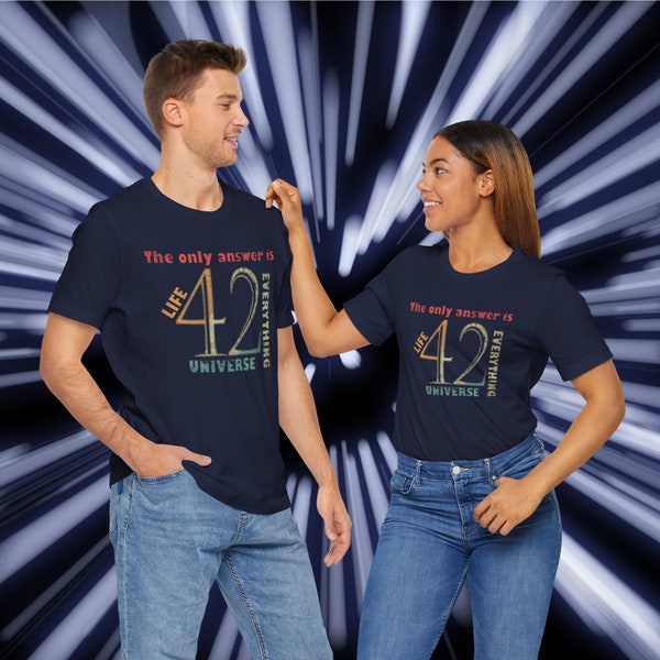 42 Answer to Life Universe and Everything H2G2 Tee Hitchhiker Guide to the Galaxy T-Shirt Don't Panic Gifts T Shirt man women all size