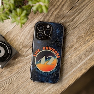 Life Universe Everything 42 Hitchhiker Guide to the galaxy Iphone Samsung Pixel Tough Cases H2G2 Galactic Accessory Geeky Decor Don't Panic
