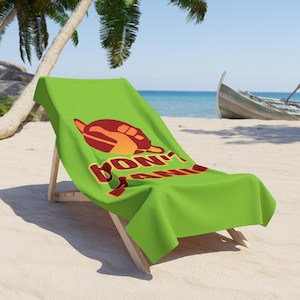 lime H2G2 Towel Don&#39;t Panic Beach Towel Clean logo Hitchhiker Guide to the Galaxy Gift Towel Day is Coming Do You Know Where Your Towel Is?