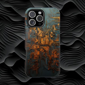 Printed circuit art Iphone MagSafe Tough Cases electronic board computer components PCB motherboard computer technology lover gift