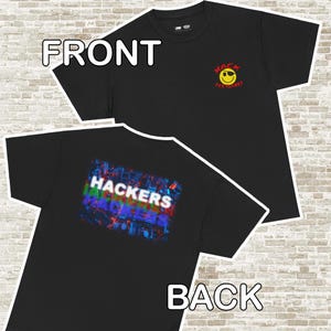 The Hackers Movie T-Shirt Hack The Planet pocket Hacker T-Shirt Zero Cool Crash Override Burn Joey Lord Nikon Cereal Killer Cool T-Shirt