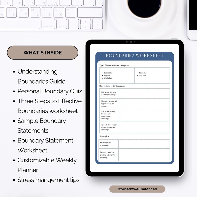 Boundary Setting Workbook Self Care and Stress Relief Printable PDF ...