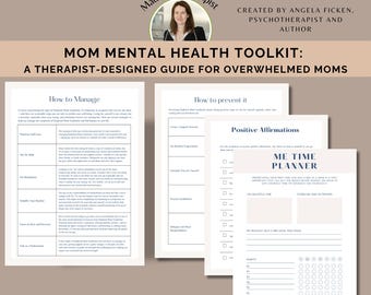 Mom Mental Health Workbook Therapist Designed Guide For Overwhelmed Mothers Burnout Recovery Printable PDF