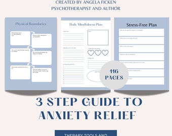 Anxiety relief guide mindfulness activities and boundary workbook coping skills for stress therapy tools and resources PDF digital download