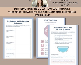 DBT emotion regulation distress tolerance workbook for adults anxiety coping skills emotional overwhelm therapy tools PDF instant download