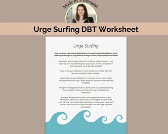 Urge Surfing DBT Worksheet Impulse Control And Distress Tolerance Addiction Recovery Printable PDF