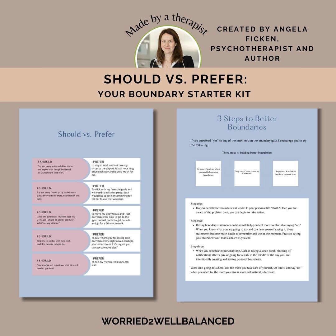 Boundary Setting Workbook Self Care and Stress Relief Printable PDF ...