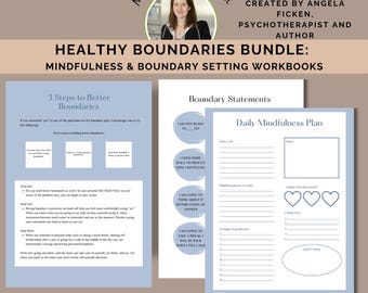 Healthy Boundaries Workbook Bundle Mindfulness And Assertiveness Skills Printable PDF Digital Download