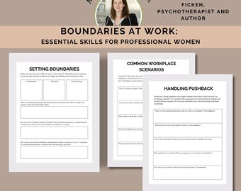 professional women mental health workbook digital download self care stress management printable gift therapy tools learn to set boundaries