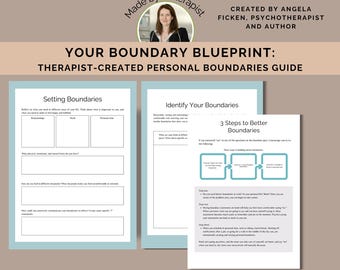 Boundary blueprint workbook therapist created personal boundaries assertiveness guide saying no toolkit mental health planner digital PDF