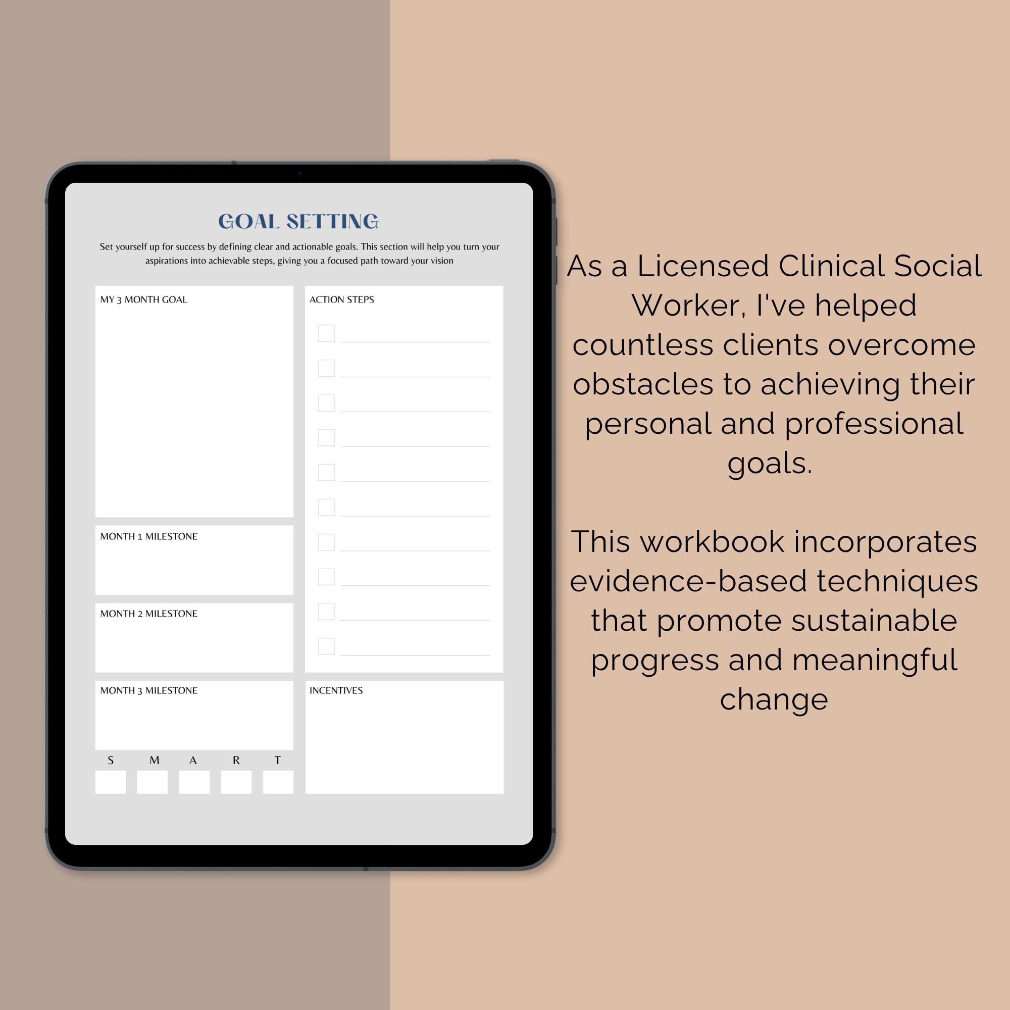 SMART Goals Workbook Productivity and Habit Tracker Printable PDF Goal ...