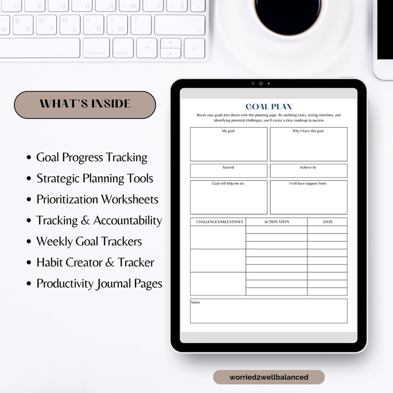 SMART Goals Workbook Productivity and Habit Tracker Printable PDF Goal ...