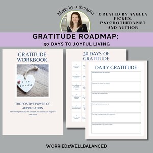 Printable Gratitude Exercises Daily Journal Practice Mental Wellness Worksheets Positive Psychology Tools Therapy Resources Self Care Kit
